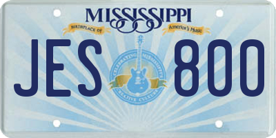 MS license plate JES800