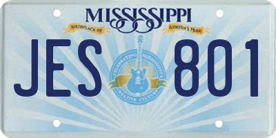 MS license plate JES801
