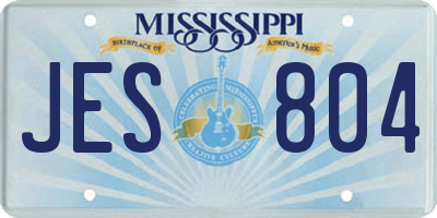 MS license plate JES804