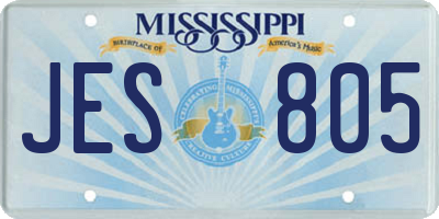 MS license plate JES805