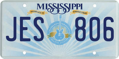 MS license plate JES806
