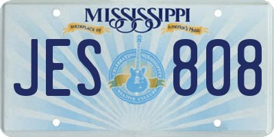 MS license plate JES808