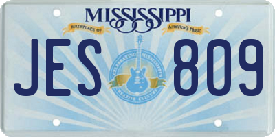 MS license plate JES809