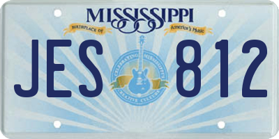 MS license plate JES812