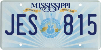 MS license plate JES815