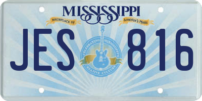 MS license plate JES816