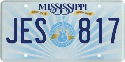 MS license plate JES817