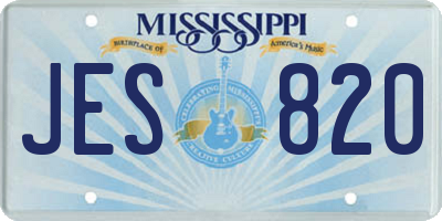 MS license plate JES820