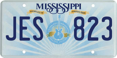 MS license plate JES823
