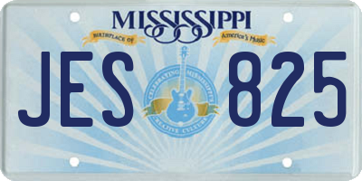 MS license plate JES825