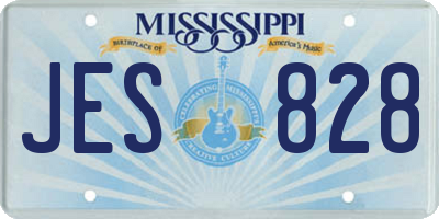 MS license plate JES828