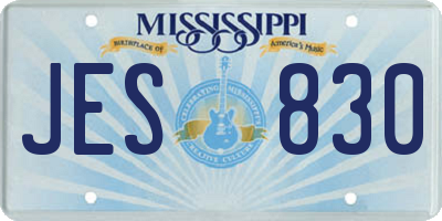 MS license plate JES830