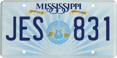 MS license plate JES831
