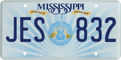 MS license plate JES832