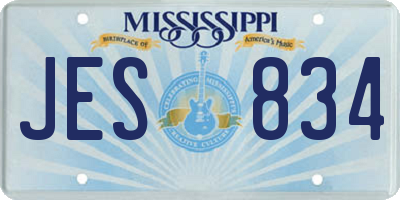 MS license plate JES834