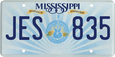 MS license plate JES835