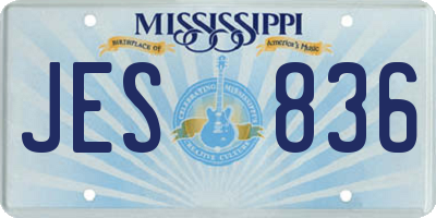 MS license plate JES836