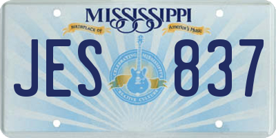 MS license plate JES837