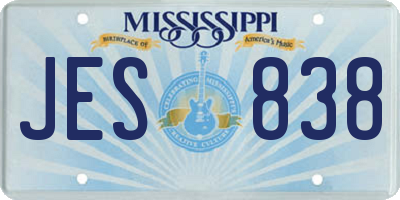 MS license plate JES838