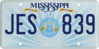 MS license plate JES839
