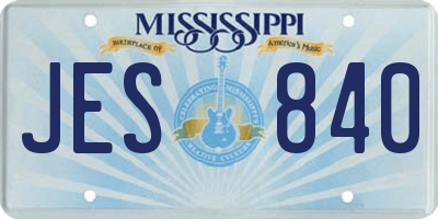 MS license plate JES840