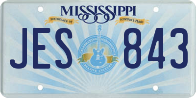 MS license plate JES843