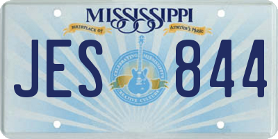 MS license plate JES844