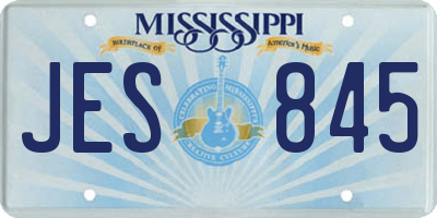 MS license plate JES845