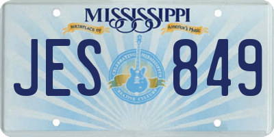 MS license plate JES849