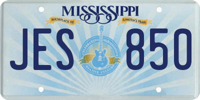 MS license plate JES850