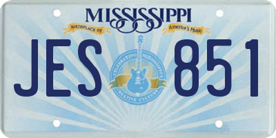 MS license plate JES851