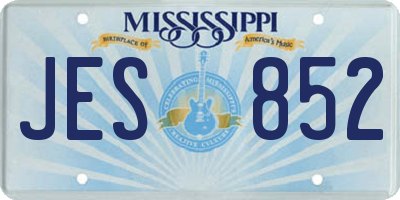 MS license plate JES852