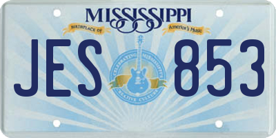 MS license plate JES853