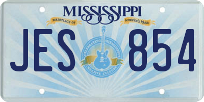 MS license plate JES854