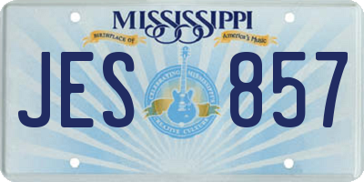 MS license plate JES857
