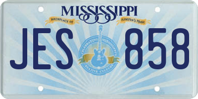 MS license plate JES858