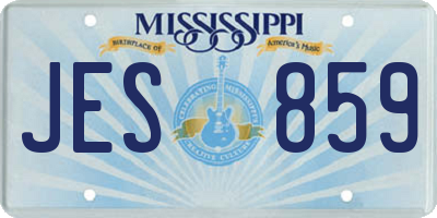 MS license plate JES859