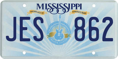 MS license plate JES862