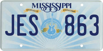 MS license plate JES863