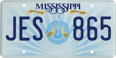 MS license plate JES865