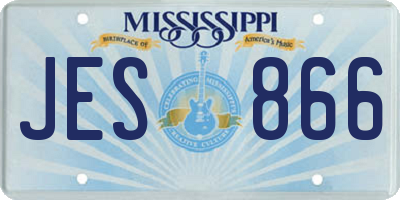 MS license plate JES866