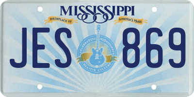 MS license plate JES869