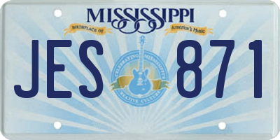 MS license plate JES871