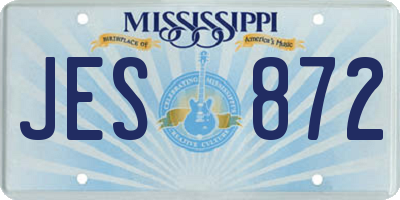 MS license plate JES872