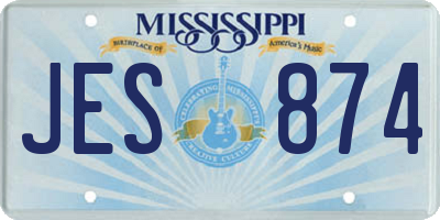 MS license plate JES874