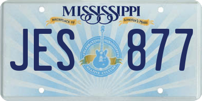 MS license plate JES877