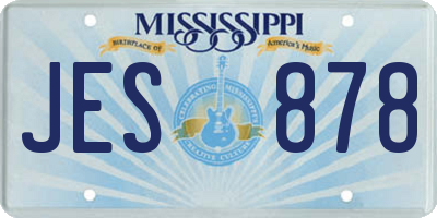 MS license plate JES878