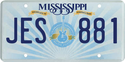 MS license plate JES881