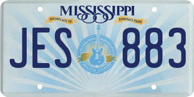 MS license plate JES883