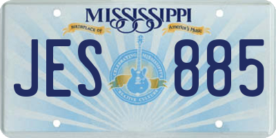 MS license plate JES885